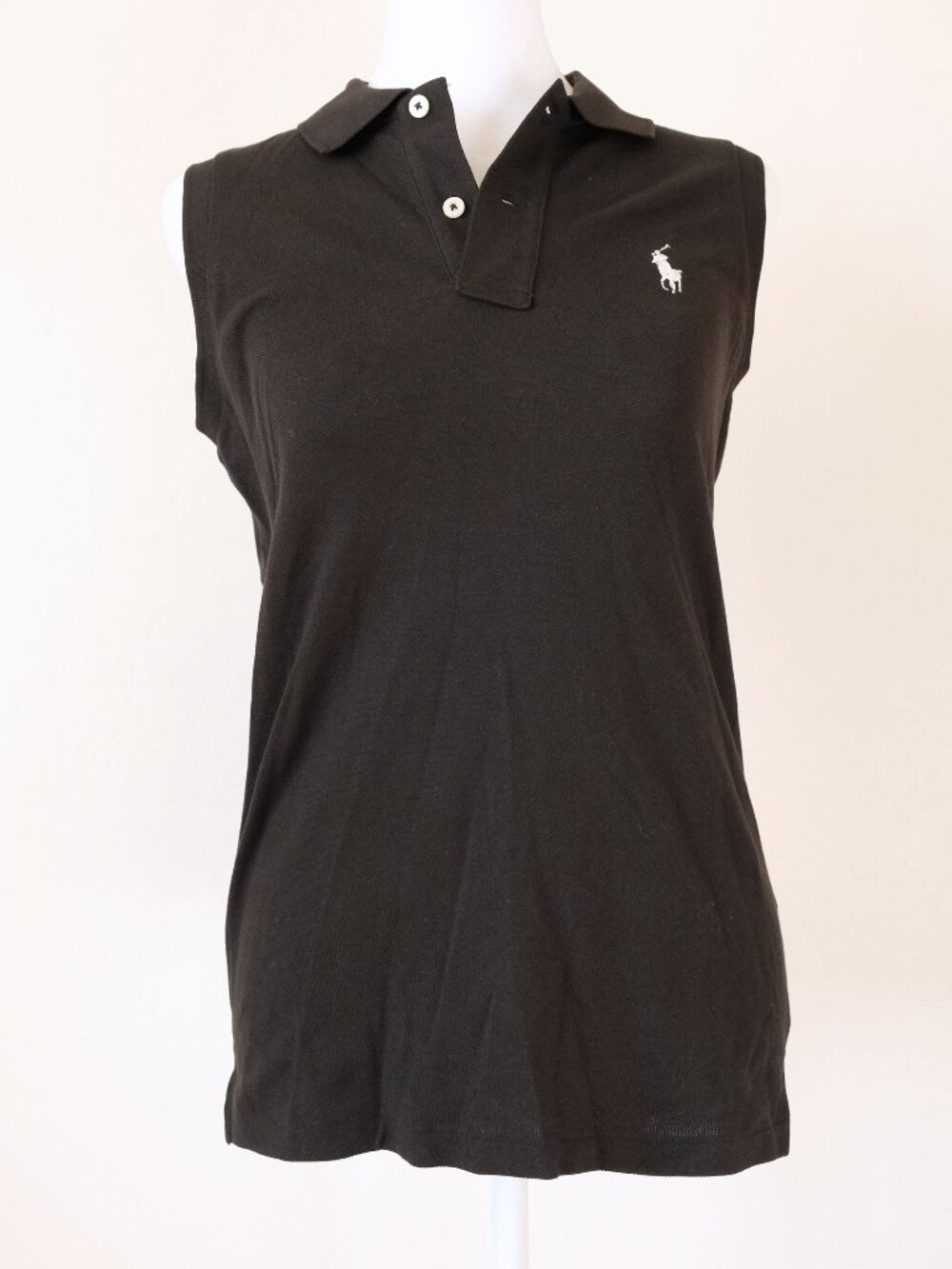NWT Polo Golf Ralph Lauren, Sleeveless Black Pique Polo Shirt, XS, Classic Fit